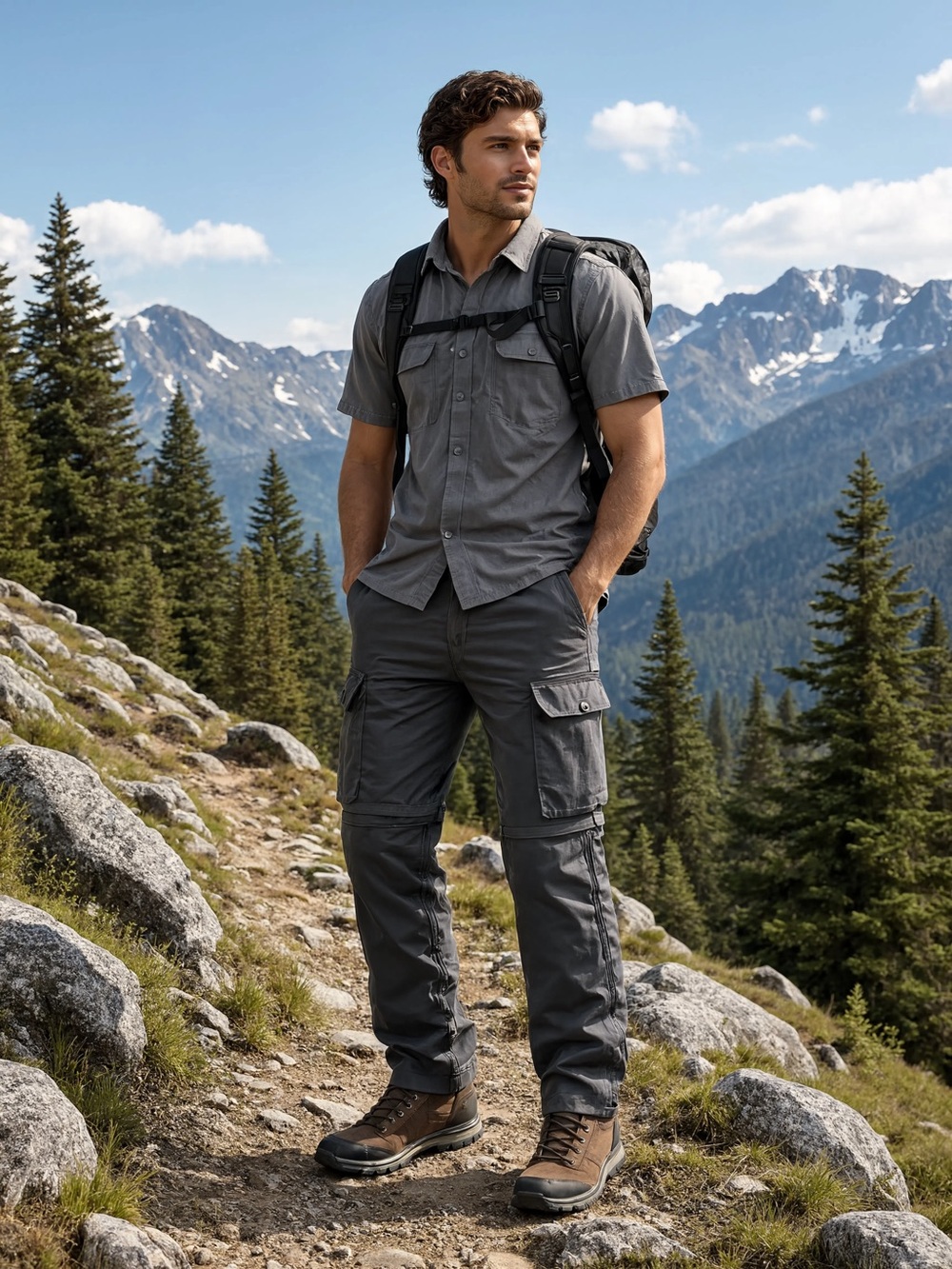 🍁 MEC Gray Zip-off Convertible Cargo Pants, UPF 50+ and Waterproof